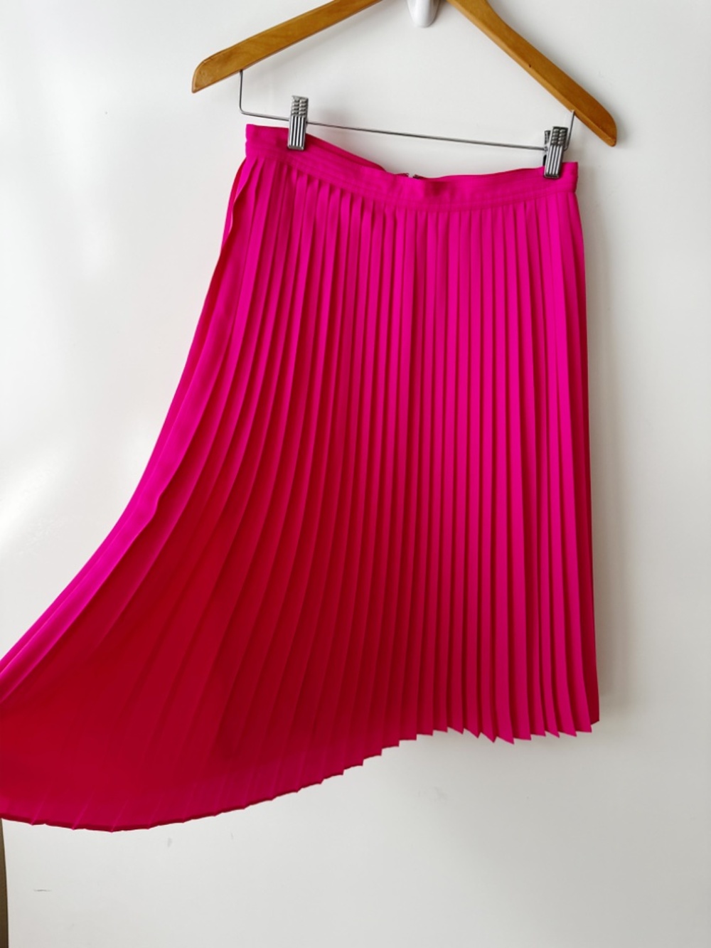J.Crew Pleated Midi Skirt Fuchsia Pink 4 - Picture 8 of 8